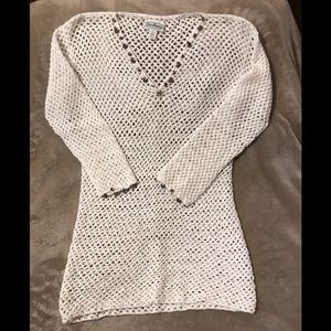 Patchington, 100% Cotton, Long V Neck Knit Top